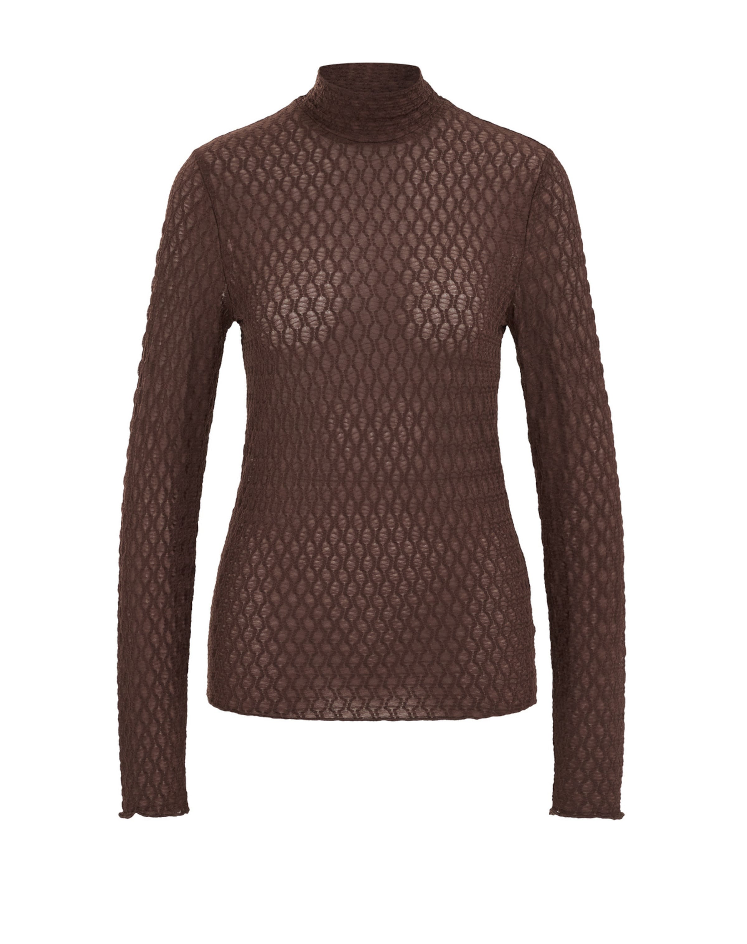 

WE Fashion Лонгслив в темно-коричневом цвете