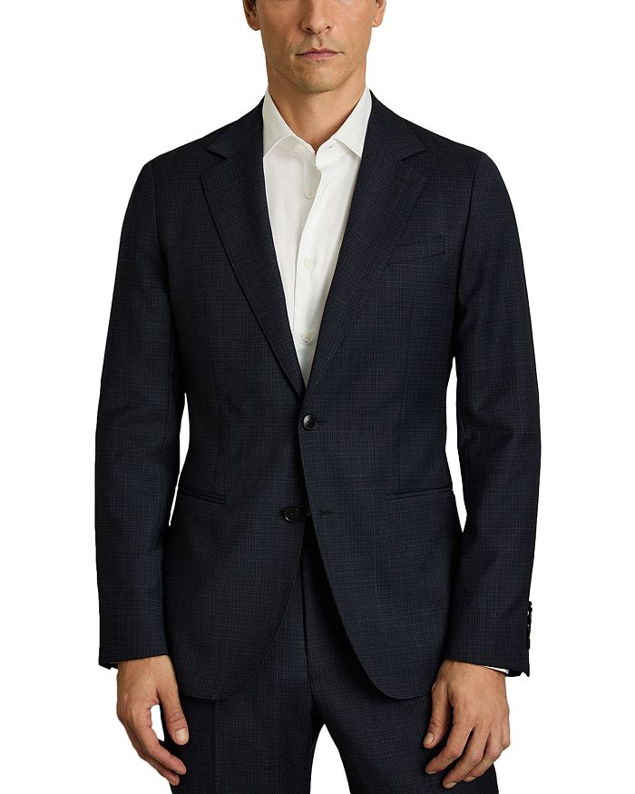 

Приталенный текстурированный блейзер Hatch REISS, синий