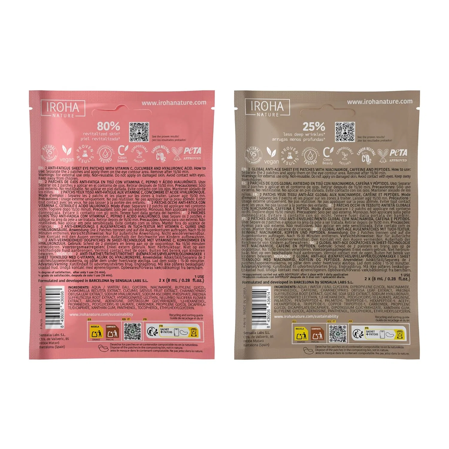 Набор тканевых патчей для глаз от Iroha Nature, 10 шт. Iroha Nature, Against Dark Circles — фото 2