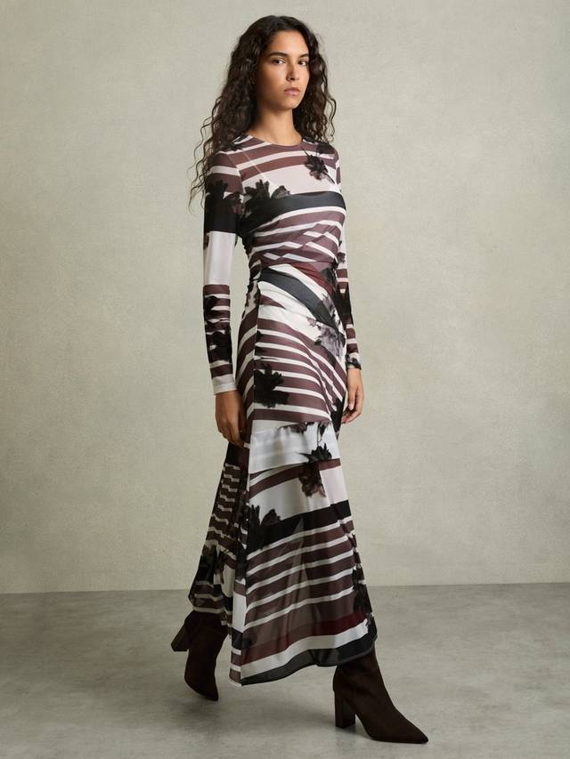 

Платье с принтом в полоску от chiara Reiss, цвет Burgundy/Multi