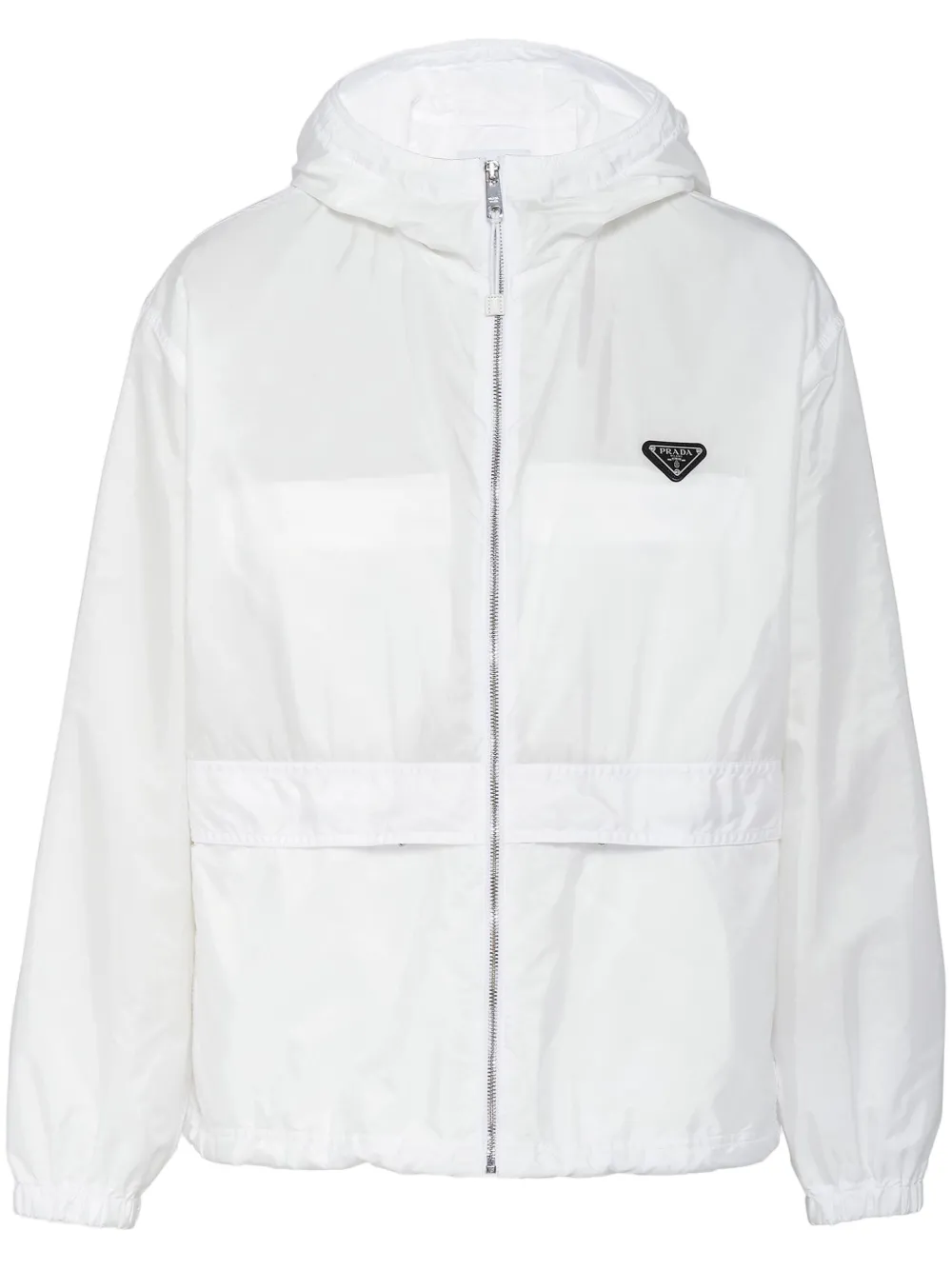 

Ветровка с капюшоном и логотипом Prada, белый