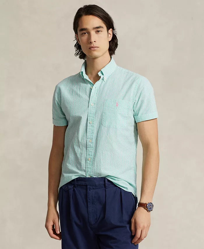 

Мужская классическая полосатая рубашка из пике RL Prepster Polo Ralph Lauren, мультиколор
