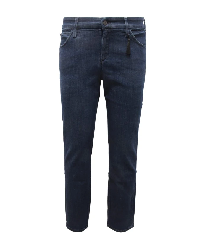 

Узкие джинсы Брижит до щиколотки с каменной отделкой Cycle, синий