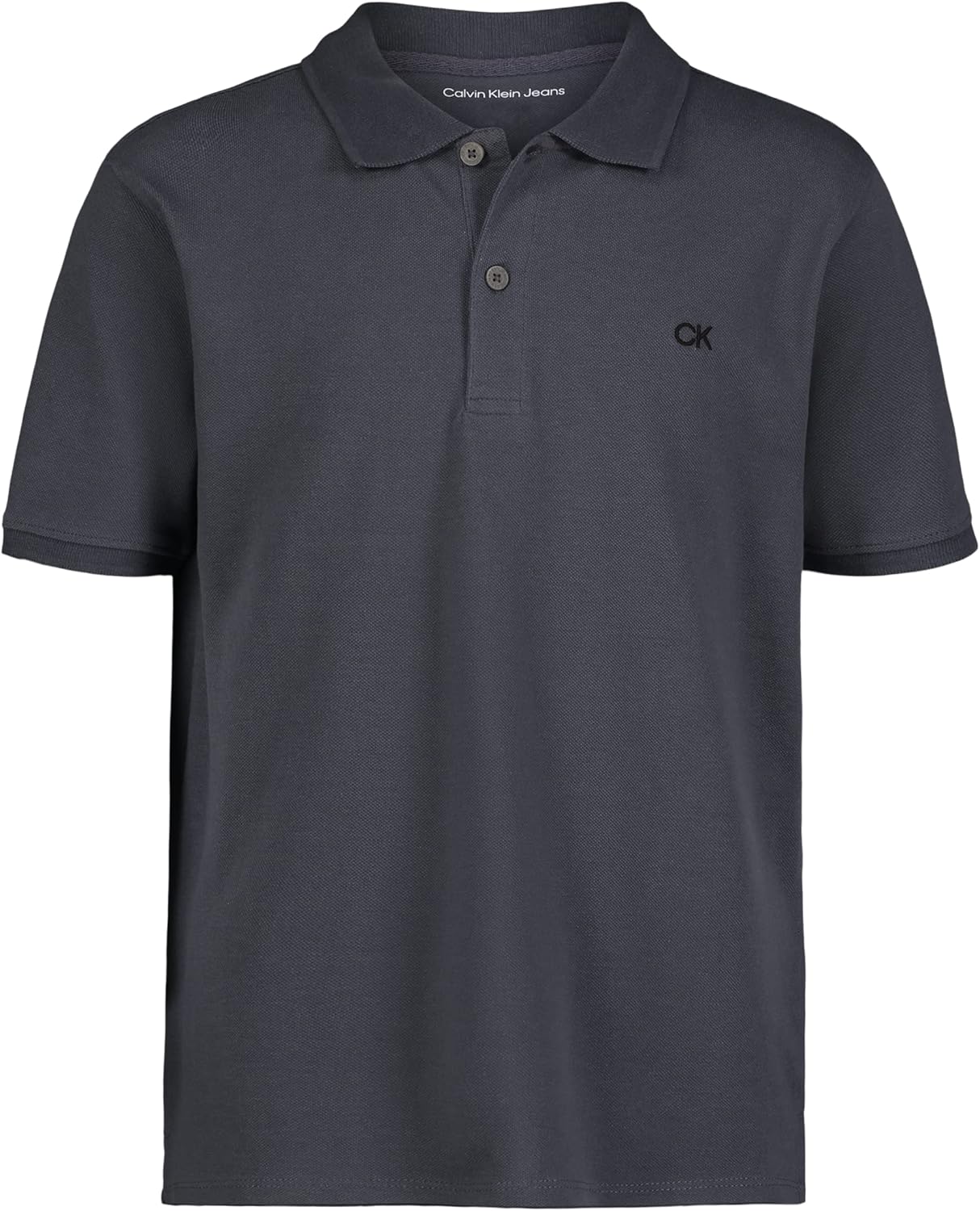 

Поло Calvin Klein для мальчиков с коротким рукавом из микропике, застежка на пуговицы, мягкое и удобное., Classic Hemisphere Blue