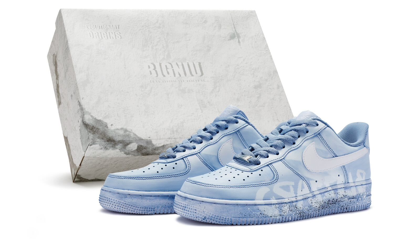 

Кроссовки Nike Air Force 1 Skateboard Shoes Men Low-Top White Blue