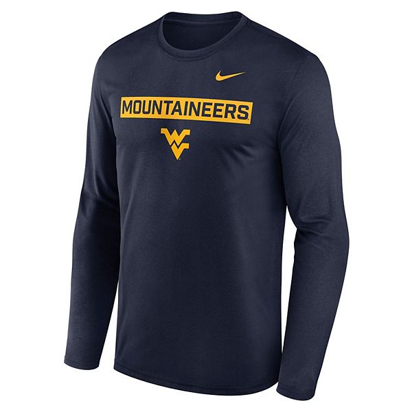 Мужская футболка с длинным рукавом navy west virginia mountaineers primetime campus 2-hit legend Nike — фото 3