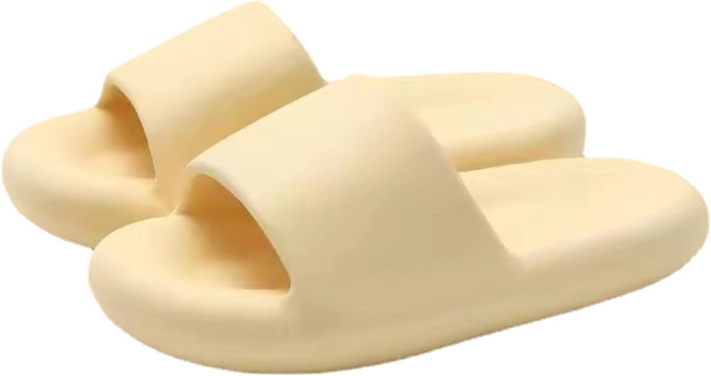 

Тапочки FRZTOUR для женщин и мужчин, противоскользящие шлепанцы-облака, толстая подошва, удобные летние пляжные сандалии, желтый