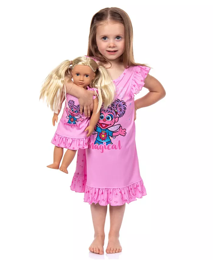 

Пижама для девочек Toddler Girls Pajamas Abby Cadabby Kindness is Magical и ночная рубашка для куклы в комплекте Sesame Street, розовый