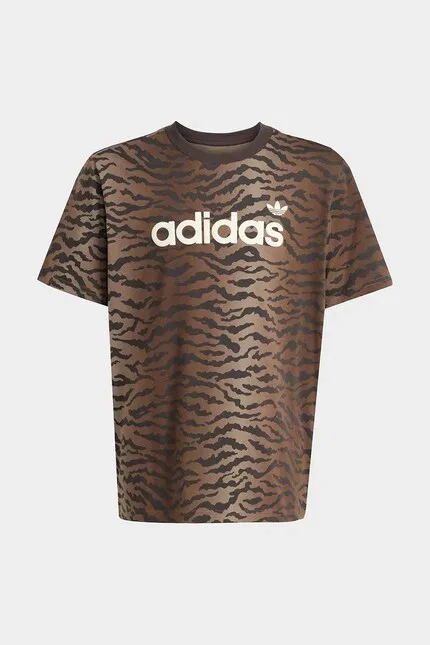 Футболка хлопковая Adidas Originals, коричневый — фото 2