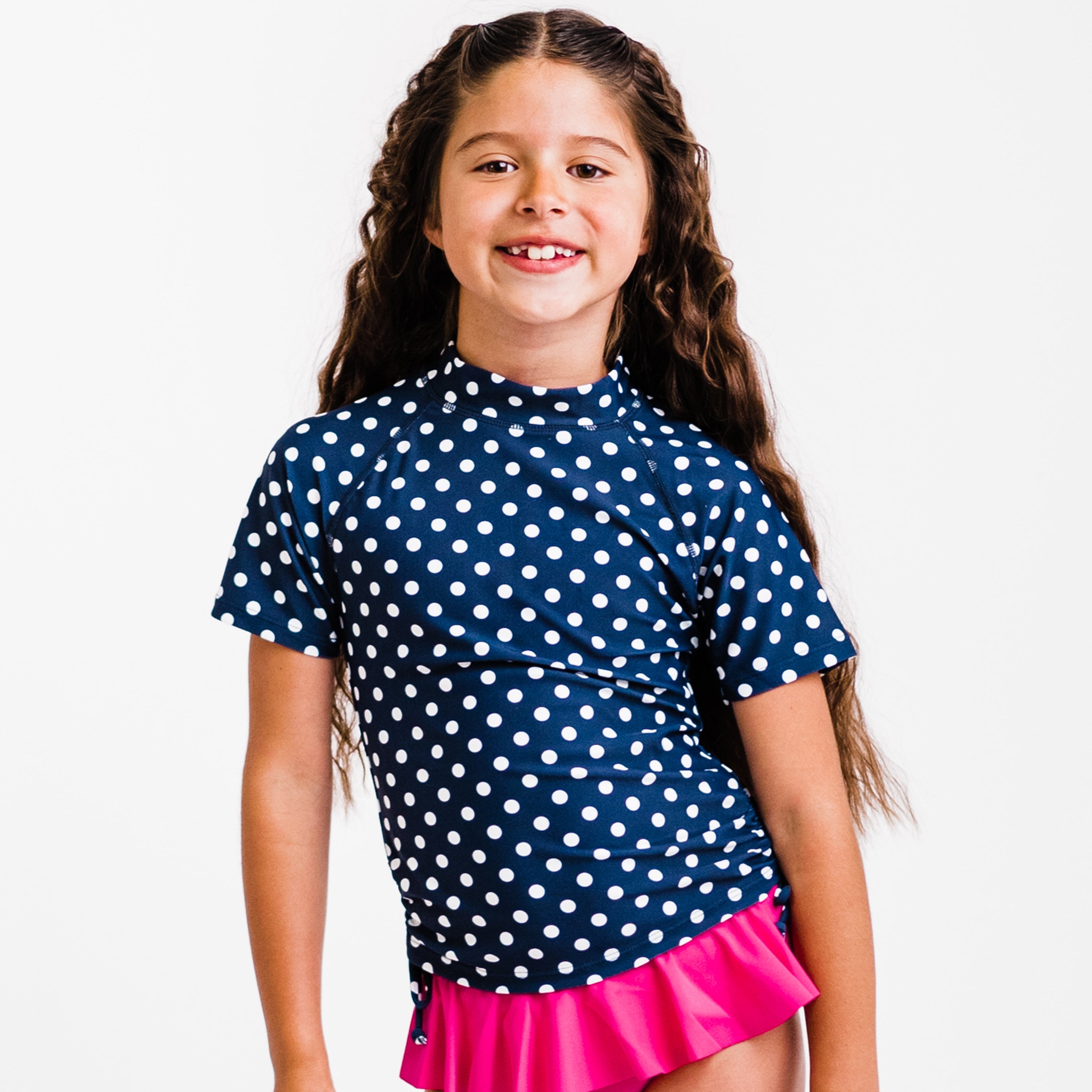 

Топ для плавания Surfer для девочек Calypsa, цвет navy polka dot