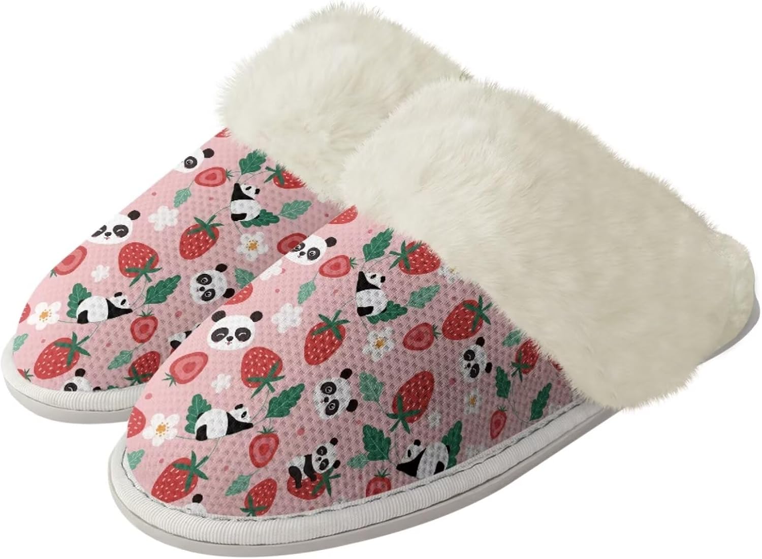 

Теплые домашние тапочки Forchrinse в виде рождественского снеговика, с мягким ворсом и эффектом памяти, для женщин и мужчин, уютные тапочки для спальни к Рождеству, Panda Strawberry