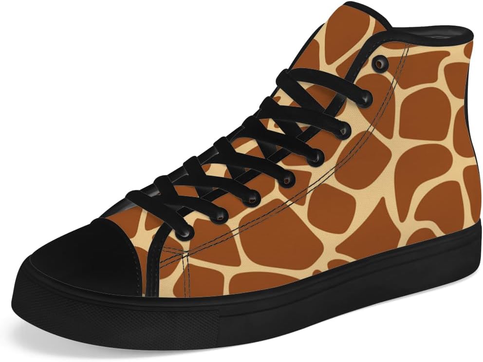 

Кеды на высокой подошве chebing для мужчин и женщин с жирафовым принтом из канвы, кроссовки высокой посадки под кожу жирафа, коричневый