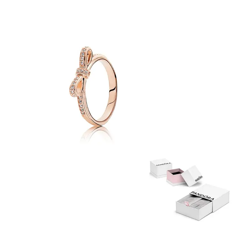 

Кольцо из медно-серебряного сплава для женщин Rose Gold Pandora, розовое золото