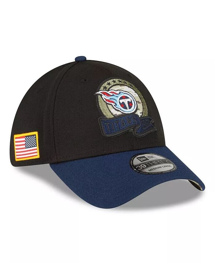 

Мужская черная, темно-синяя шляпа Tennessee Titans 2022 Salute To Service 39THIRTY Flex Hat New Era