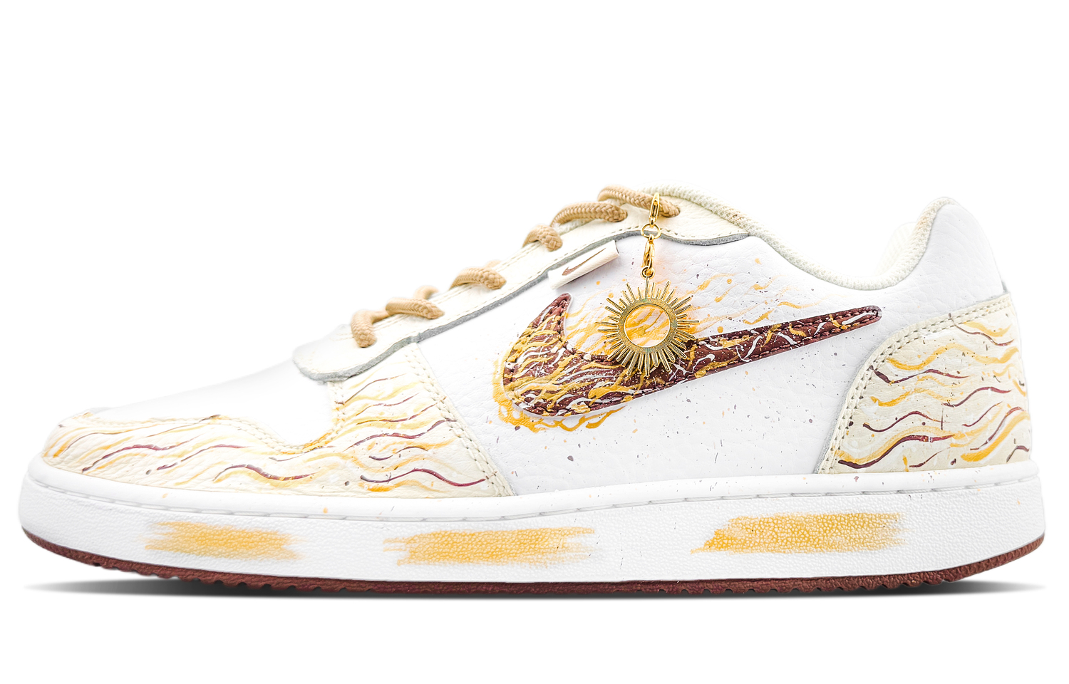 Nike Ebernon устойчивые к истиранию низкие кроссовки для скейтбординга мужские white gold — фото 3