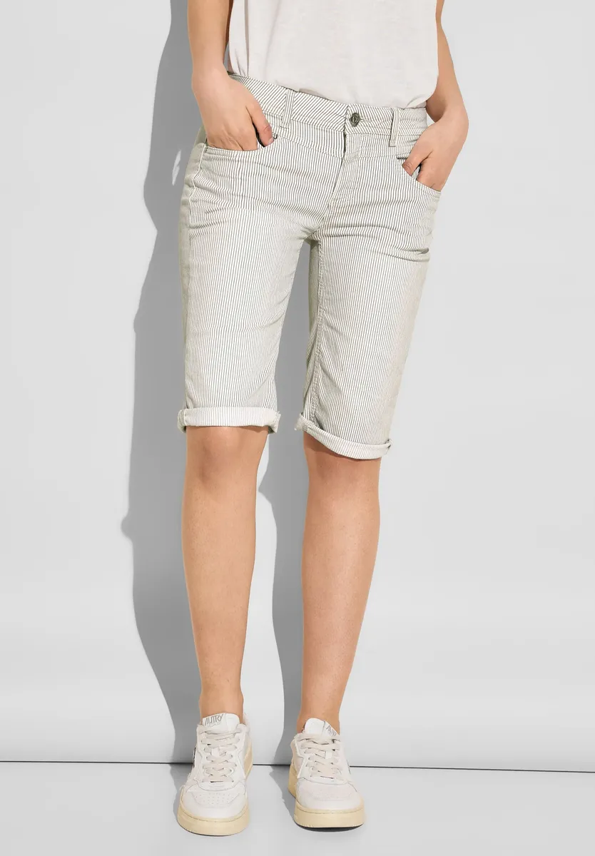 

STREET ONE шорты "Jane", в полоску, цвет Sand Stripe Washed