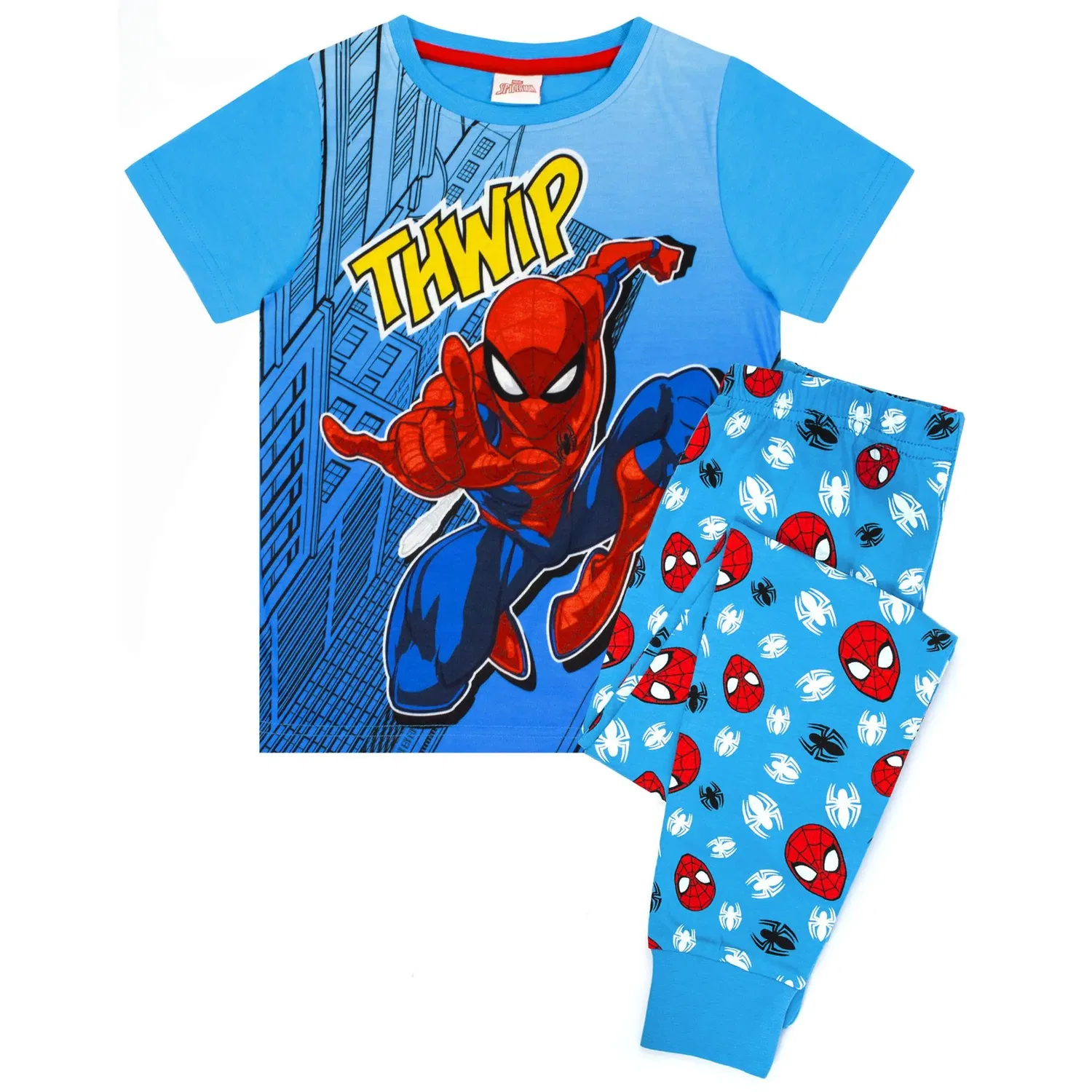 Пижама с коротким рукавом и длинными штанинами Marvel Spider-Man, синий — фото 2