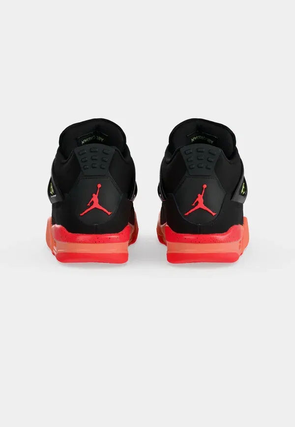 Кроссовки высокие Jordan Air 4 Retro High Top, черный/инфракрасный яркий манго/едва вольт/белый — фото 4