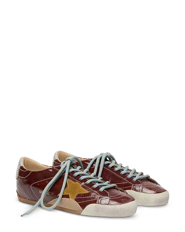Кроссовки True Star из черной кожи Golden Goose, Burgandy — фото 4