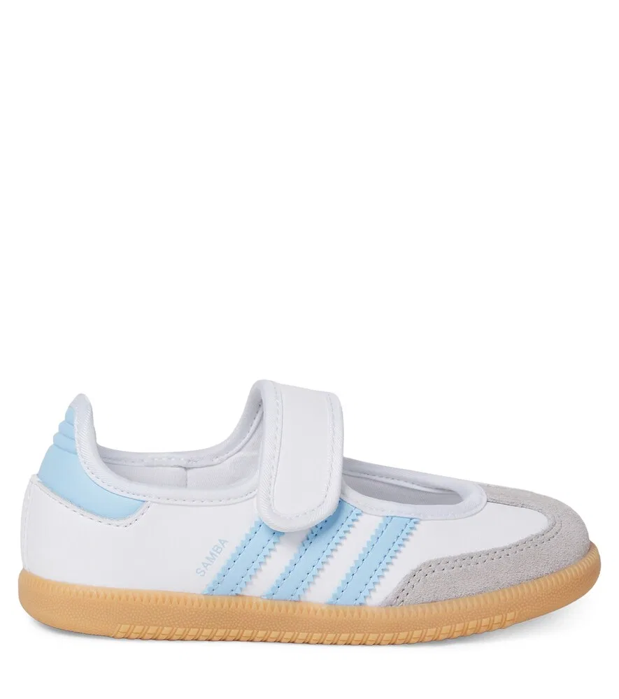 Замшевые балетки «Мэри Джейн» от Samba Adidas Originals Kids, белый — фото 3