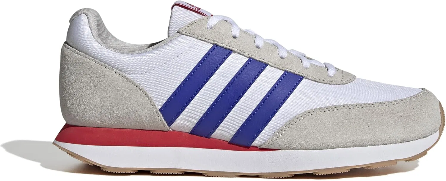 Мужские кожаные кроссовки Adidas Run 60s 3.0, Cloud White Lucid Blue Grey One — фото 2