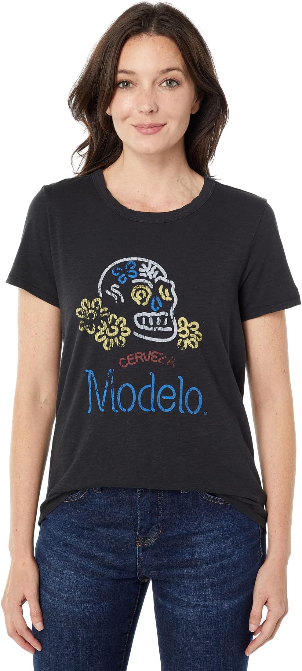 

Пуловер Lucky Brand Modelo Day Of The Dead Classic Graphic Crew, цвет Jet Black