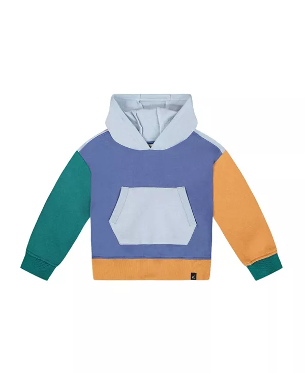 

Детская флисовая толстовка с длинными рукавами и капюшоном - для малышей и взрослых. Deux Par Deux, синий