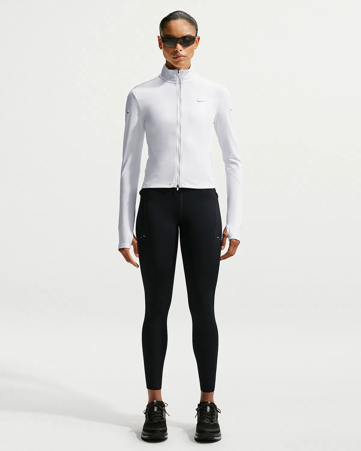 Женские леггинсы для бега Nike Swift с высокой посадкой 7/8 и карманами, Black