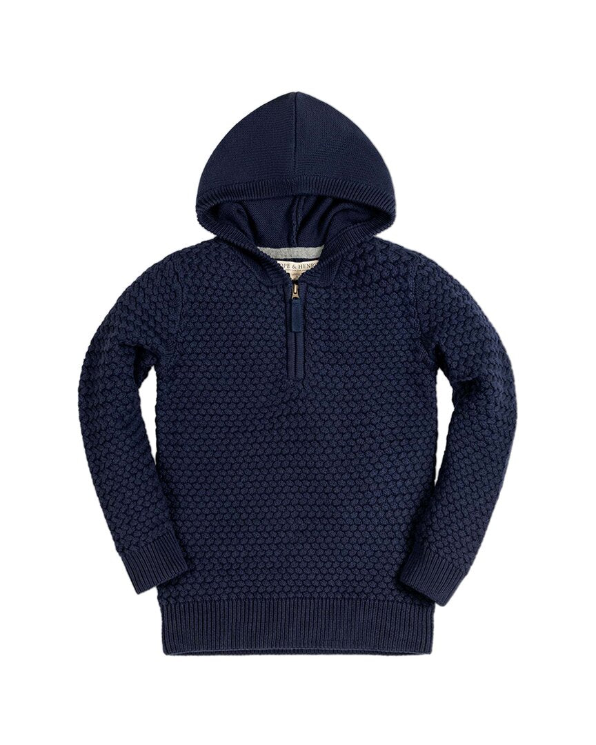 

Толстовка с капюшоном из фактурной пряжи HOPE & HENRY, синий