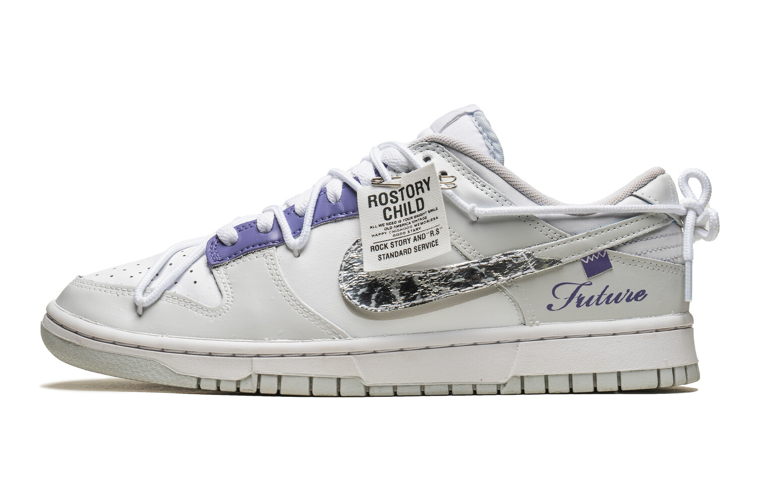

Кроссовки Nike Dunk Skateboarding Shoes Men Low-top Purple/Grey, белый