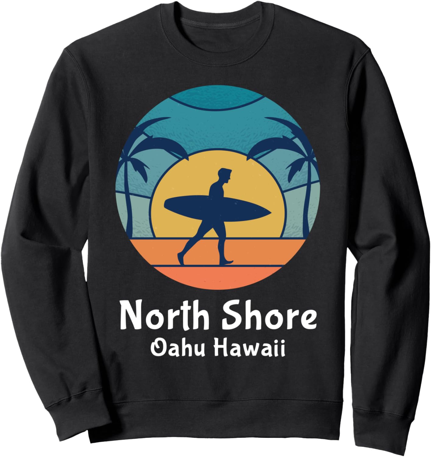 

Северное побережье Оаху, Гавайи, серфинг, винтажный закат, ретро-толстовка с изображением северного побережья North Shore Hawaii Souvenirs, черный