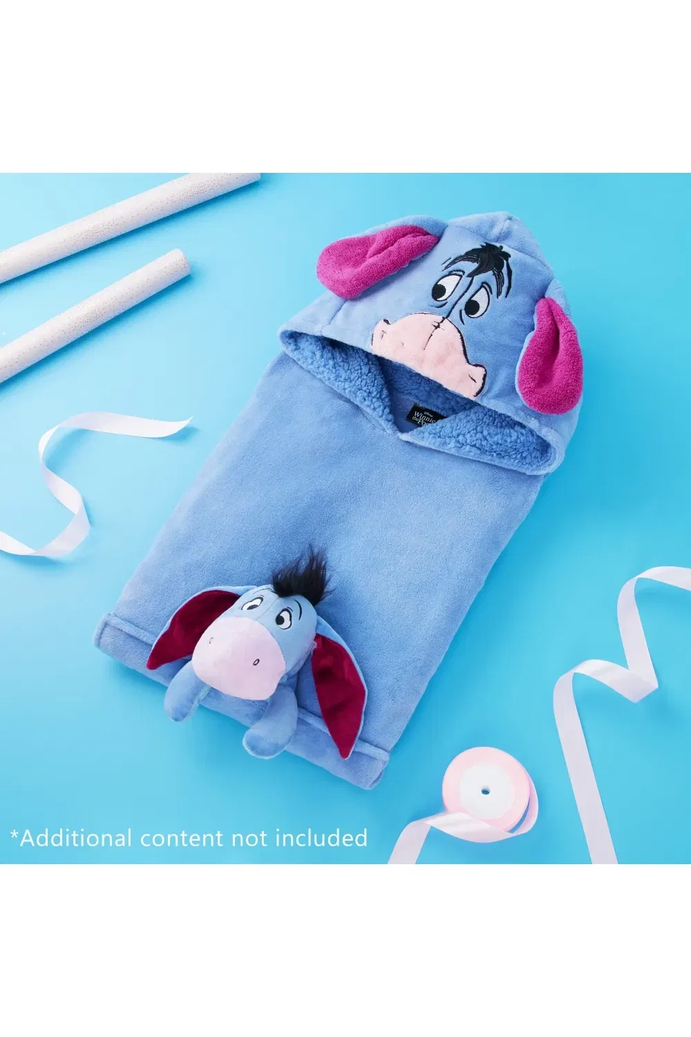 Детский халат-одеяло Disney с плюшевой игрушкой Иа-Иа, синий — фото 2