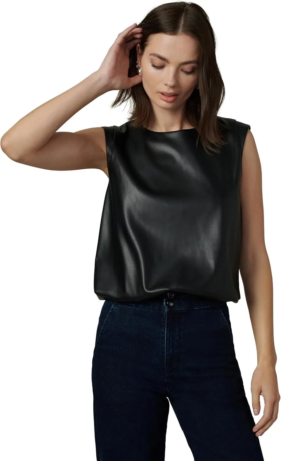 

JOE'S JEANS Женская футболка без рукавов Maeve из веганской кожи