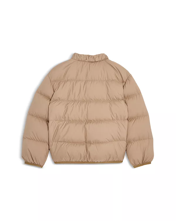 Детская пуховая куртка-бомбер для девочек - для малышей Moncler, бежевый — фото 2