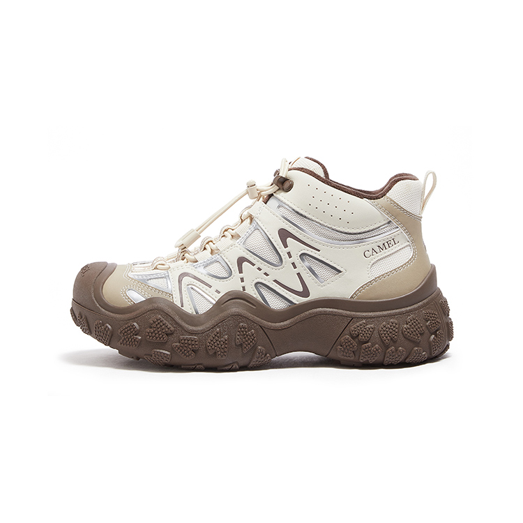 

CAMEL Высокие треккинговые ботинки женские бежевый серебристый кофе, цвет Beige/Silver/Coffee