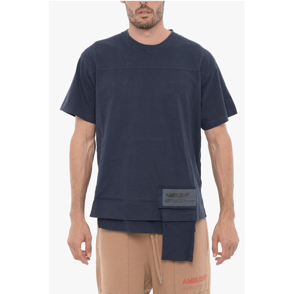 

Однотонная футболка с круглым вырезом и карманом на талии Ambush, Blue
