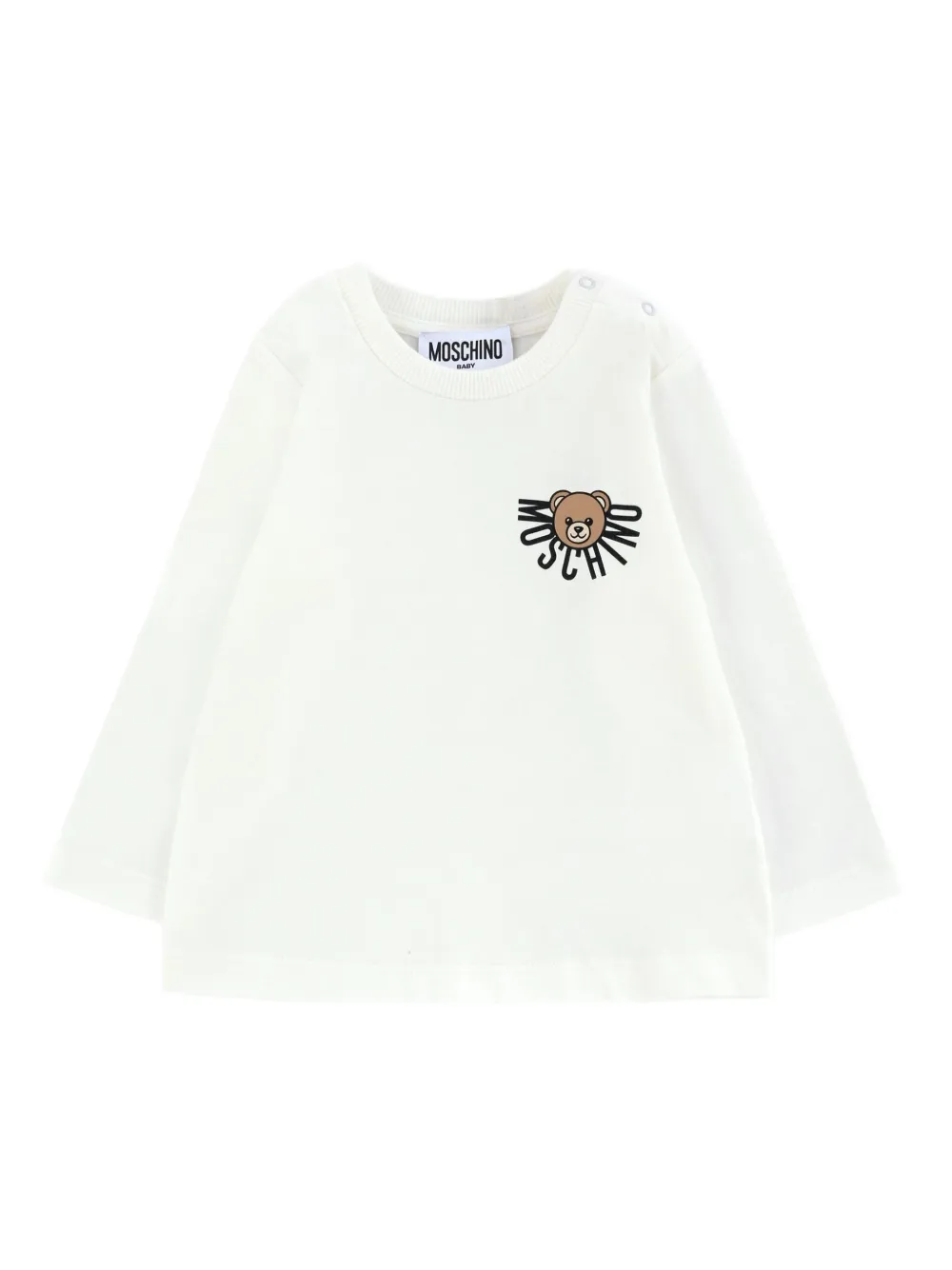 

Футболка с длинными рукавами и принтом Moschino Kids, белый