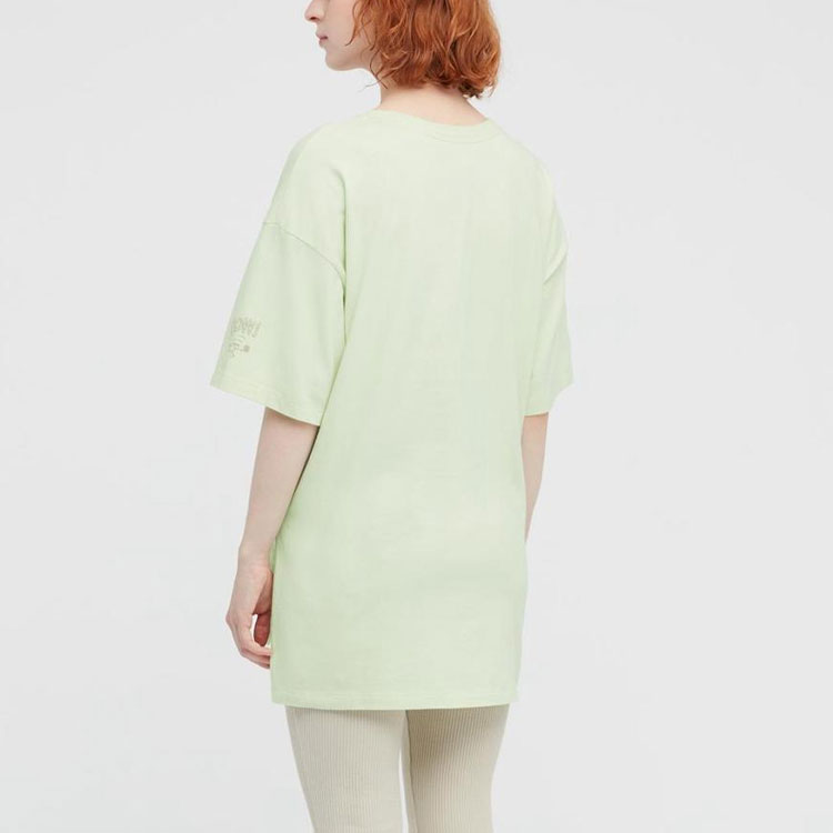 Футболка с рукавом дроп-шиoulder Женская Зеленая UNIQLO — фото 4