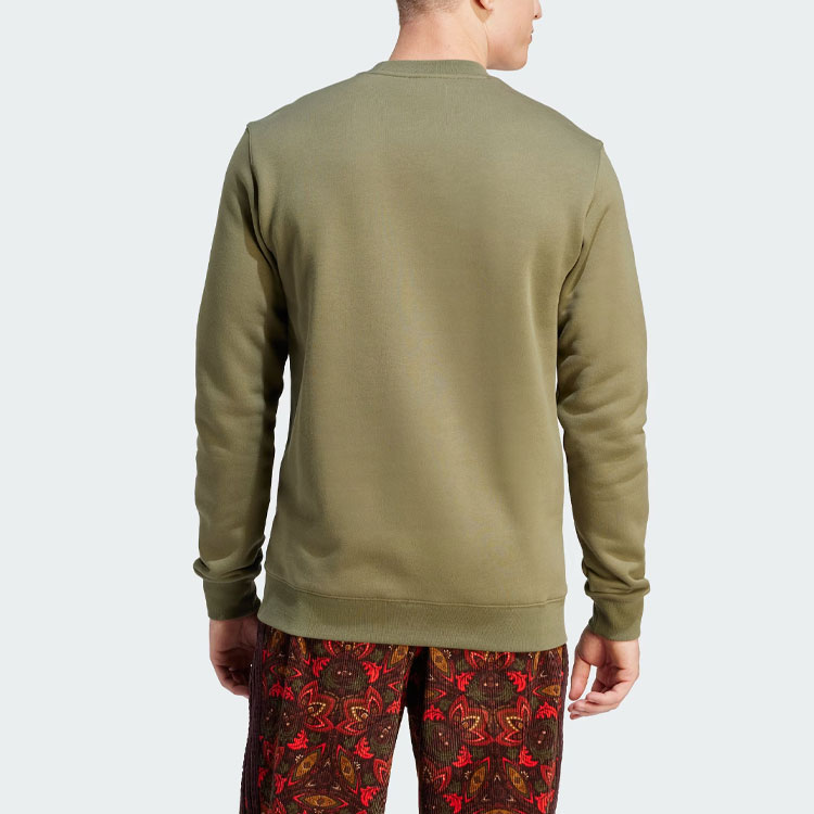 Adidas Originals Мужская толстовка Strata оливково-зеленого цвета с круглым вырезом, средней толщины, стандартного размера — фото 4