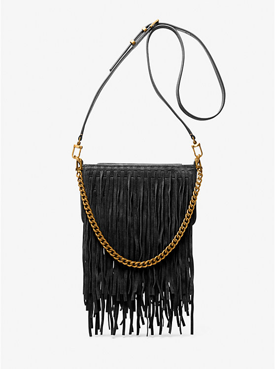 

Маленькая замшевая сумка Bryant с бахромой Michael Kors, черный