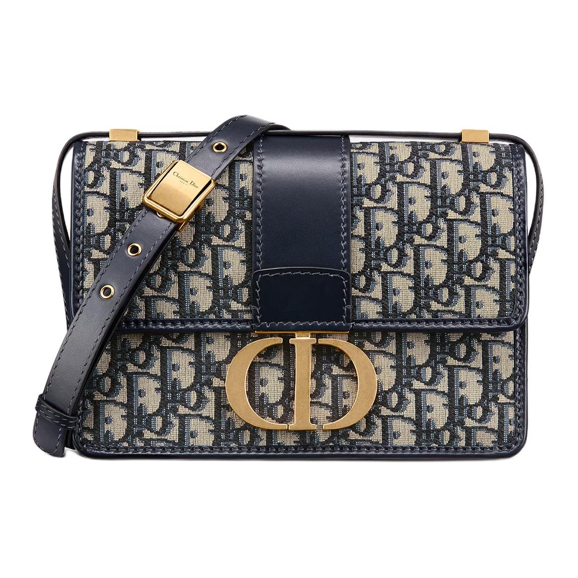 

Сумка 30 Montaigne синяя с косым жаккардом DIOR