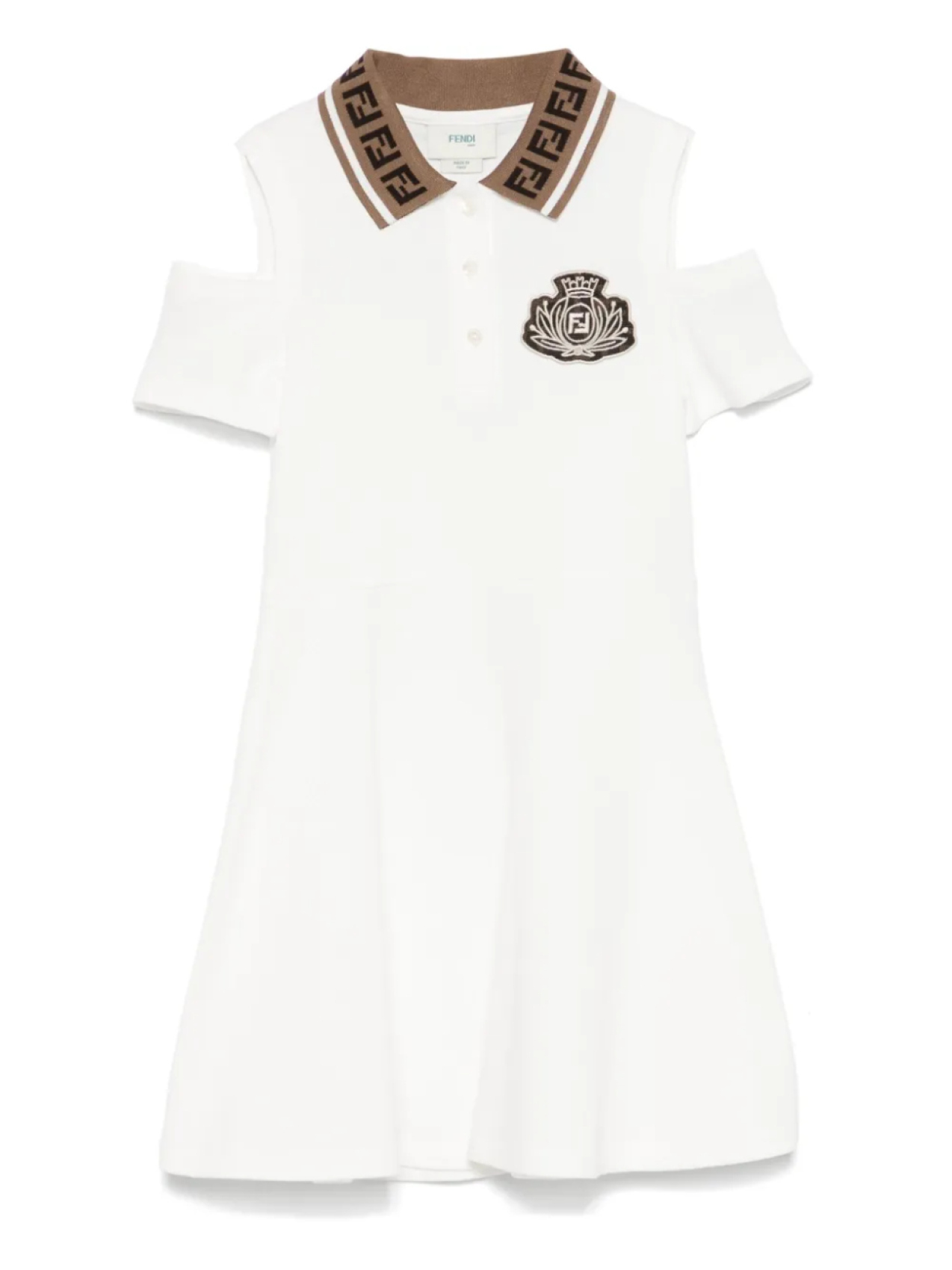 

Платье из ткани пике Fendi Kids, белый