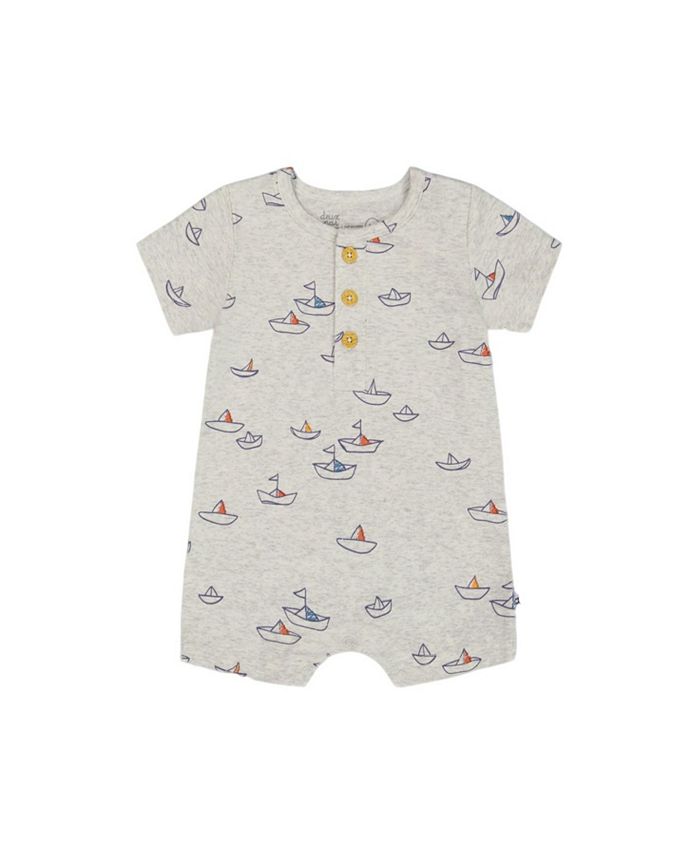 

Органический хлопковый комбинезон с принтом для мальчиков - Baby Deux par Deux, серый