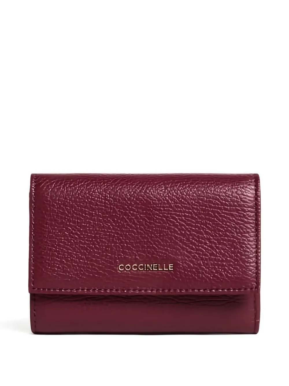 

Металлический тройной кожаный кошелек Coccinelle, красный