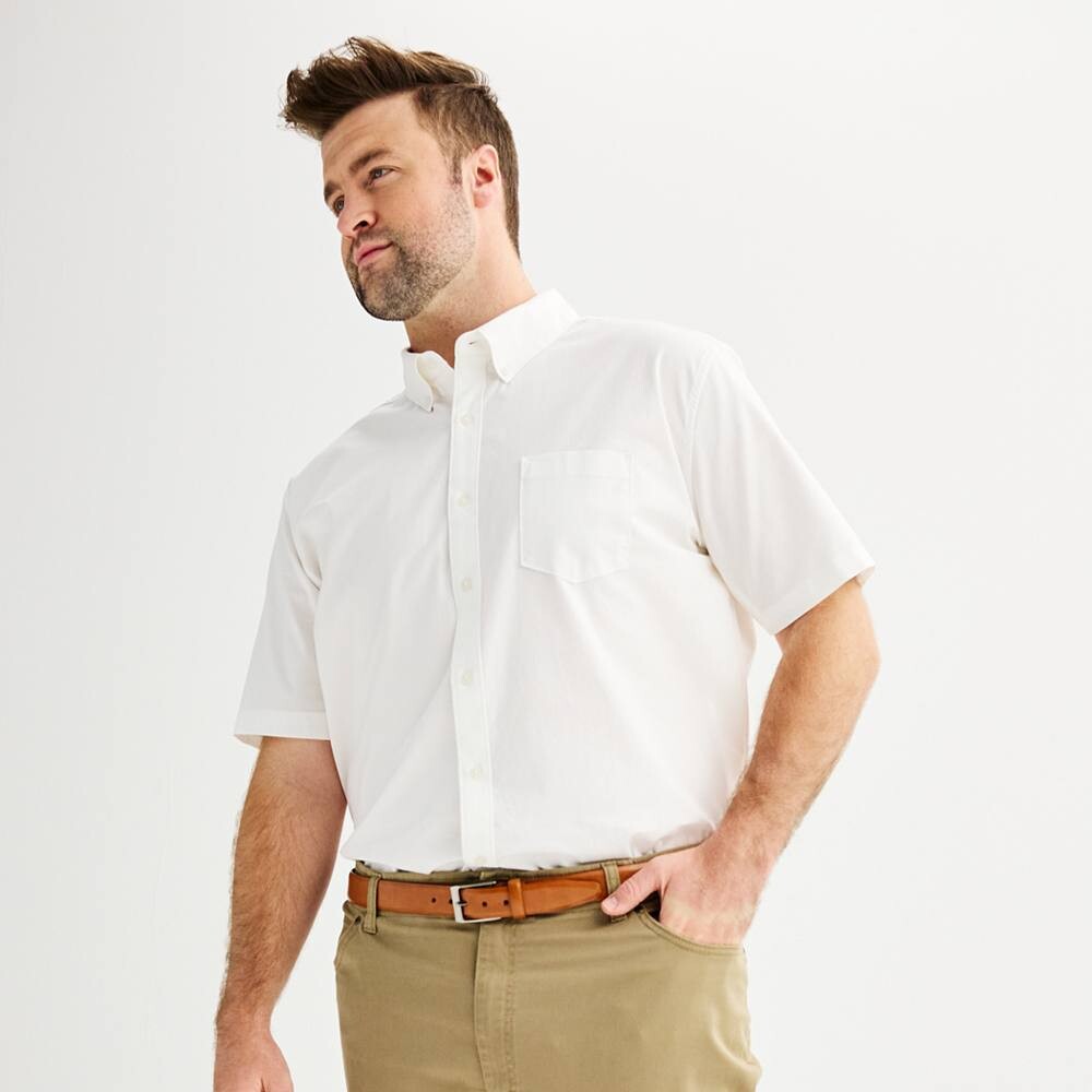 

Рубашка на пуговицах Big & Tall Sonoma Goods For Life идеальной длины, белый