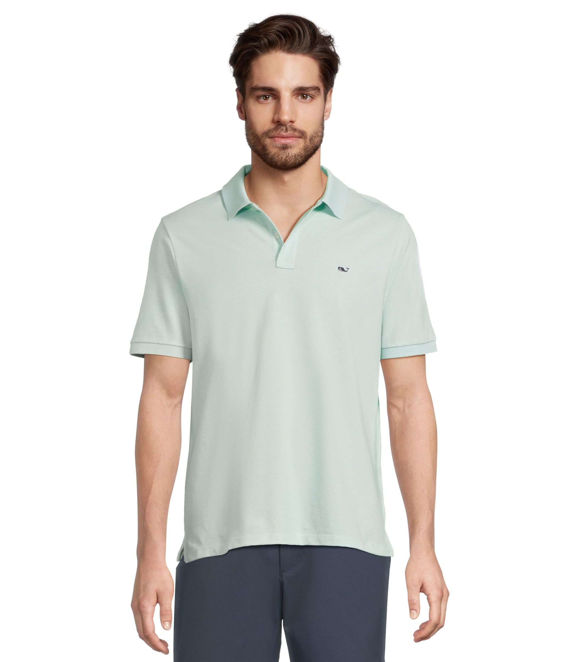 

Поло Vineyard Vines Edgartown Pique Polo, цвет Aqua Haze