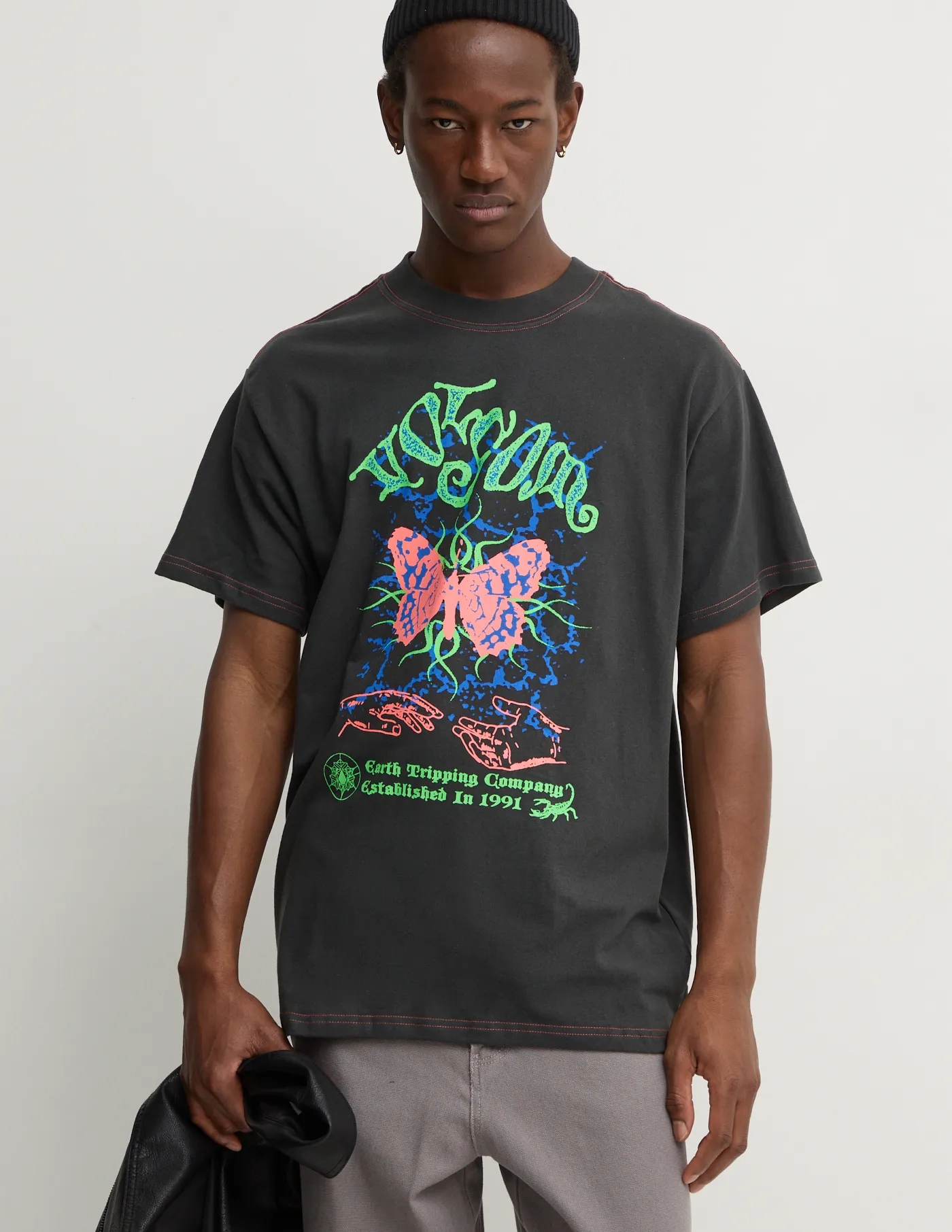 

Хлопковая футболка Volcom, серый