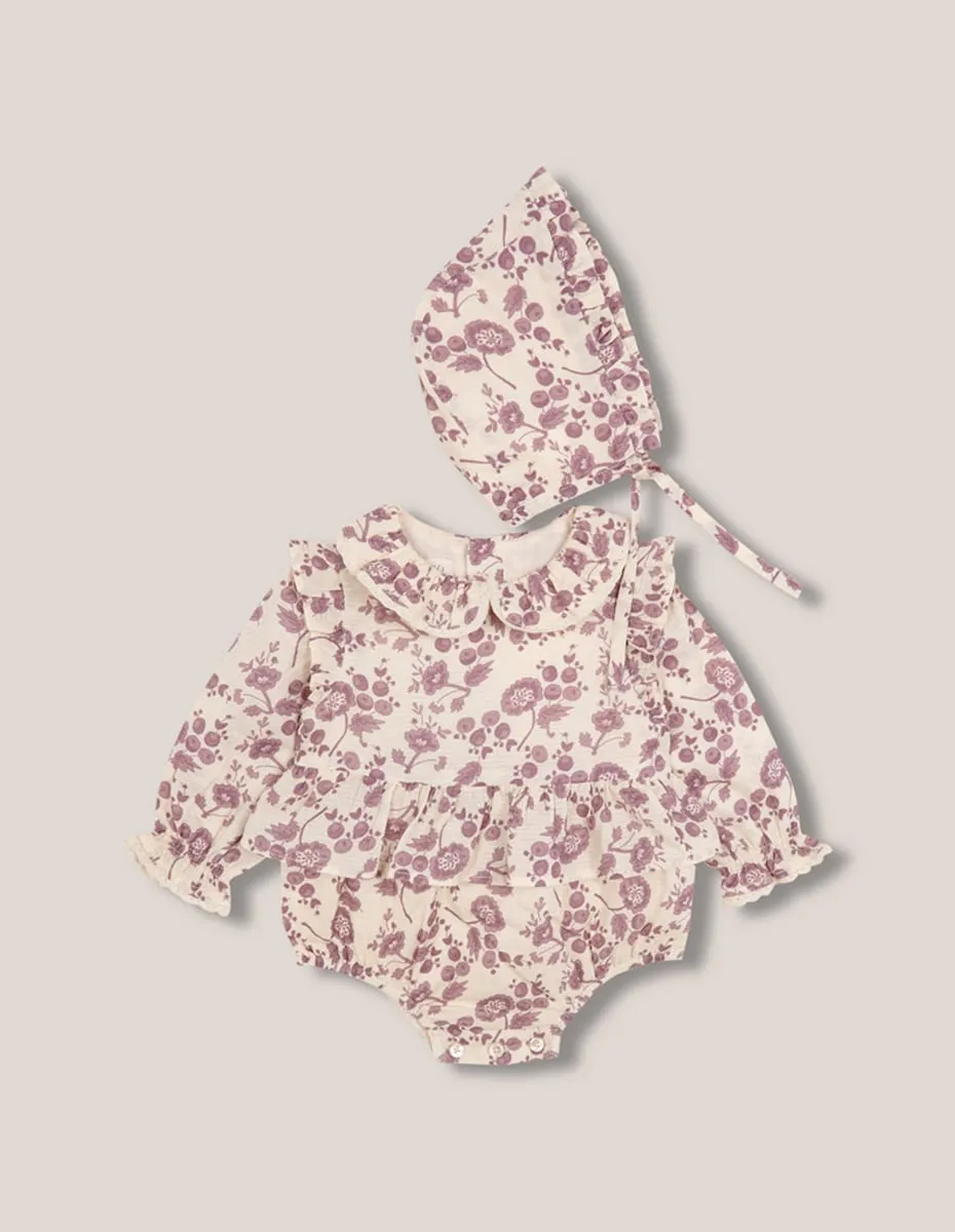 

Комплект для малыша с рисунком и капюшоном Gocco, фиолетовый