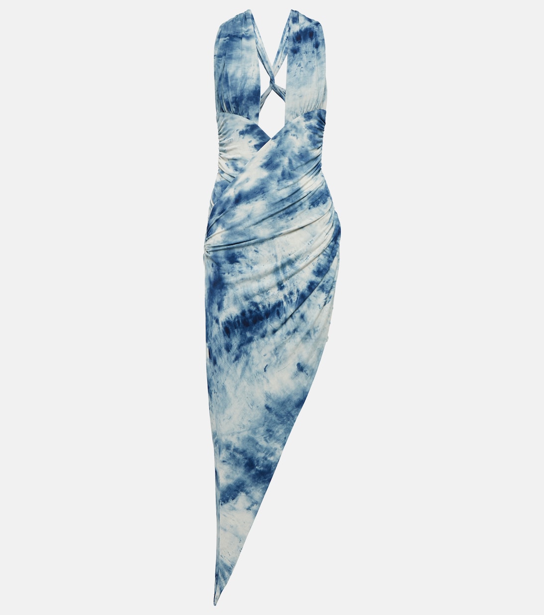 

Платье миди с вырезами и принтом Alexandre Vauthier, Japanese Blue