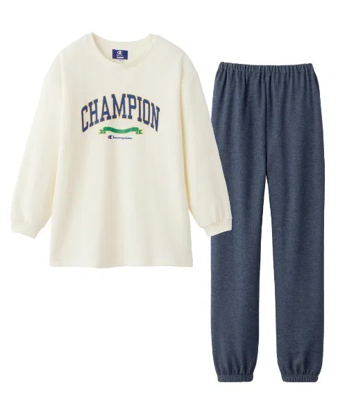 Комплект пижамный Champion CVC джерси, длинные рукав и брюки, айвори